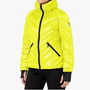 SOLD 
Guess Highlighter Yellow Chevron Puffer Jacket S